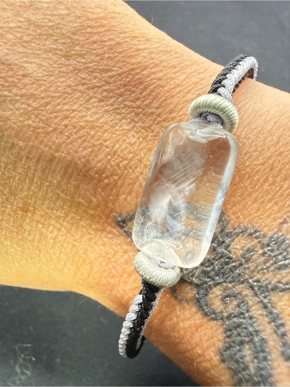 Natural Blue Needle Quartz Cord Bracelet